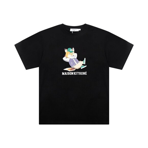Maison Kitsune Lazy Fox Print Short-Sleeved Shirt - Picture 1 of 2